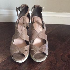 Cute coffee colored wedge heels